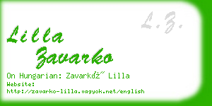 lilla zavarko business card